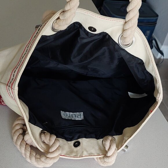 PURE Red & Blue Stars Canvas Tote Bag with Rope Handles - Picture 9 of 16